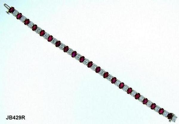 View PT/18KY Oval Ruby & Diamond Bracelet