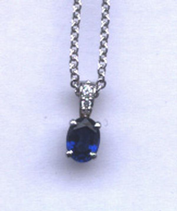 View 18KY OVAL SAPPHIRE & ROUND DIAMOND