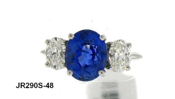 View PT Oval Blue Sapphire/Oval Diamond