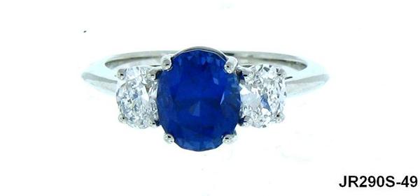 View PT Oval Blue Sapphire/Oval Diamond